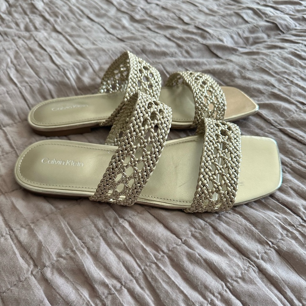 Calvin Klein Women's Gold Metallic Sandals